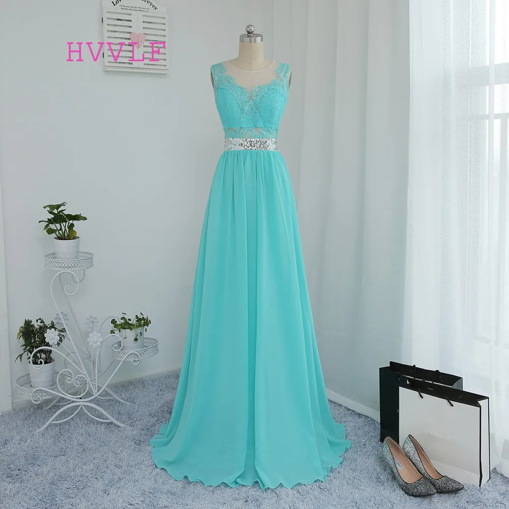 

Mint Green Cheap Bridesmaid Dresses Under 50 A-line See Through Chiffon Lace Sequins Wedding Party Dresses