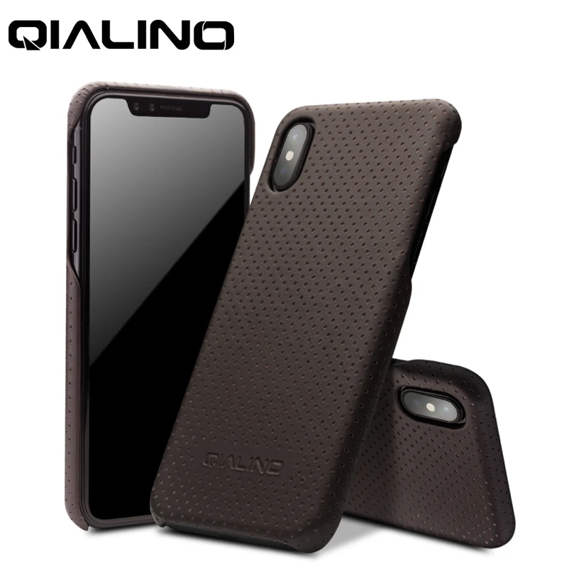 Чехол QIALINO для iPhone X из натуральной кожи роскошный Ультратонкий чехол накладка XS