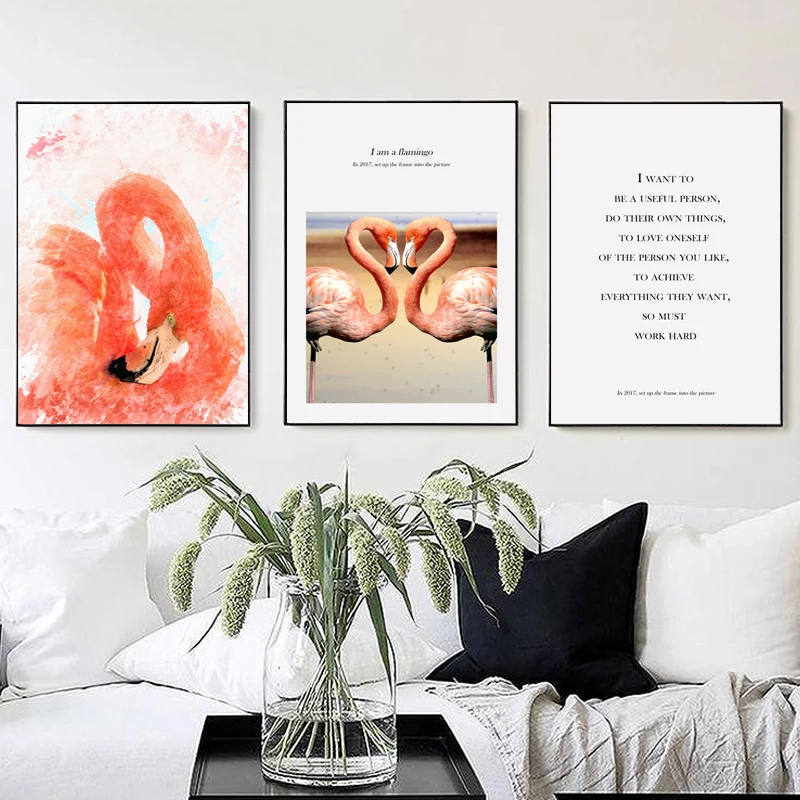 COSBILL Nordic украшения дома Фламинго плакаты холст настенная живопись искусство и