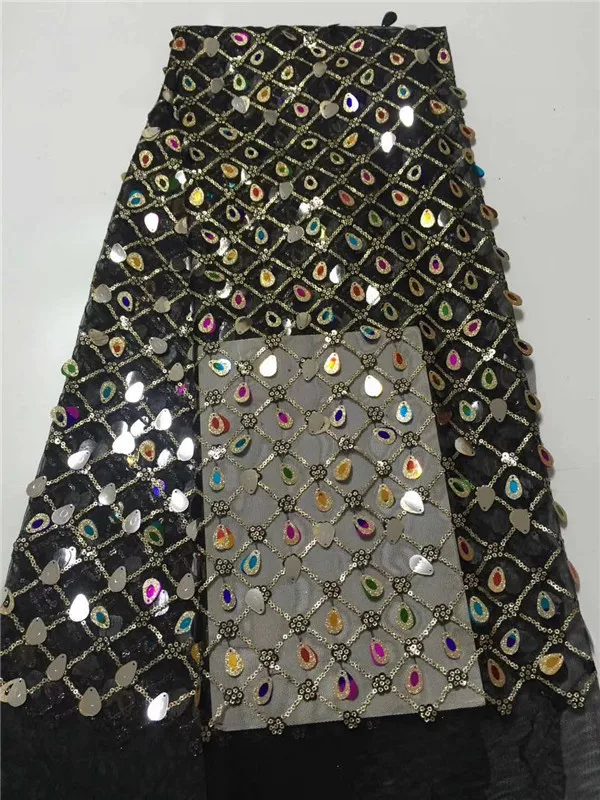 Африканская большая красная Тюлевая кружевная ткань для свадебного/вечернего