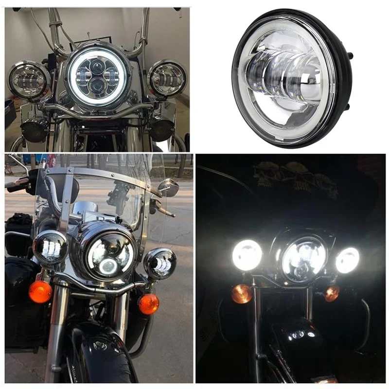 OL JF03A пара мотоциклетных рабочих огней 4 5 дюймов LED мотоцикл 30 Вт для Harley Передняя