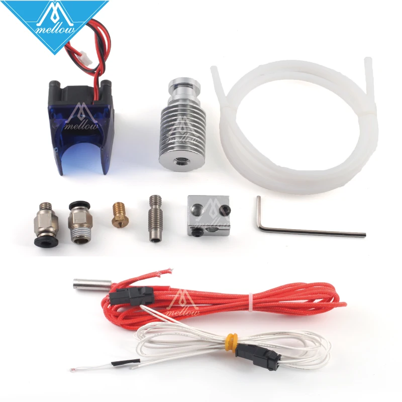 Запчасти для 3D-принтера Mellow 12 В 24 E3D V6 Hotend tube Kit 0 4/1 75 мм J-head дистанционный экструдер