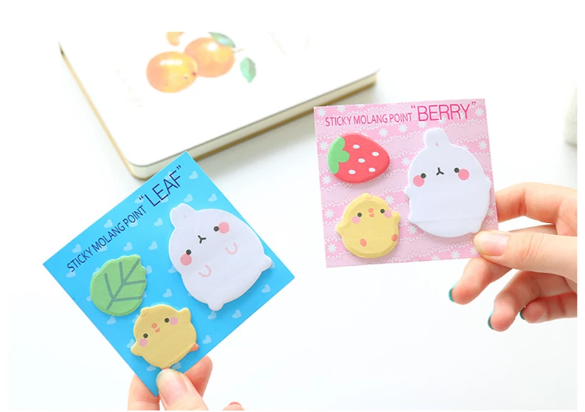 Kawaii Molang наклейка в форме кролика блокноты Отрывные блокноты самоклеющиеся блокноты школьные офисные принадлежности