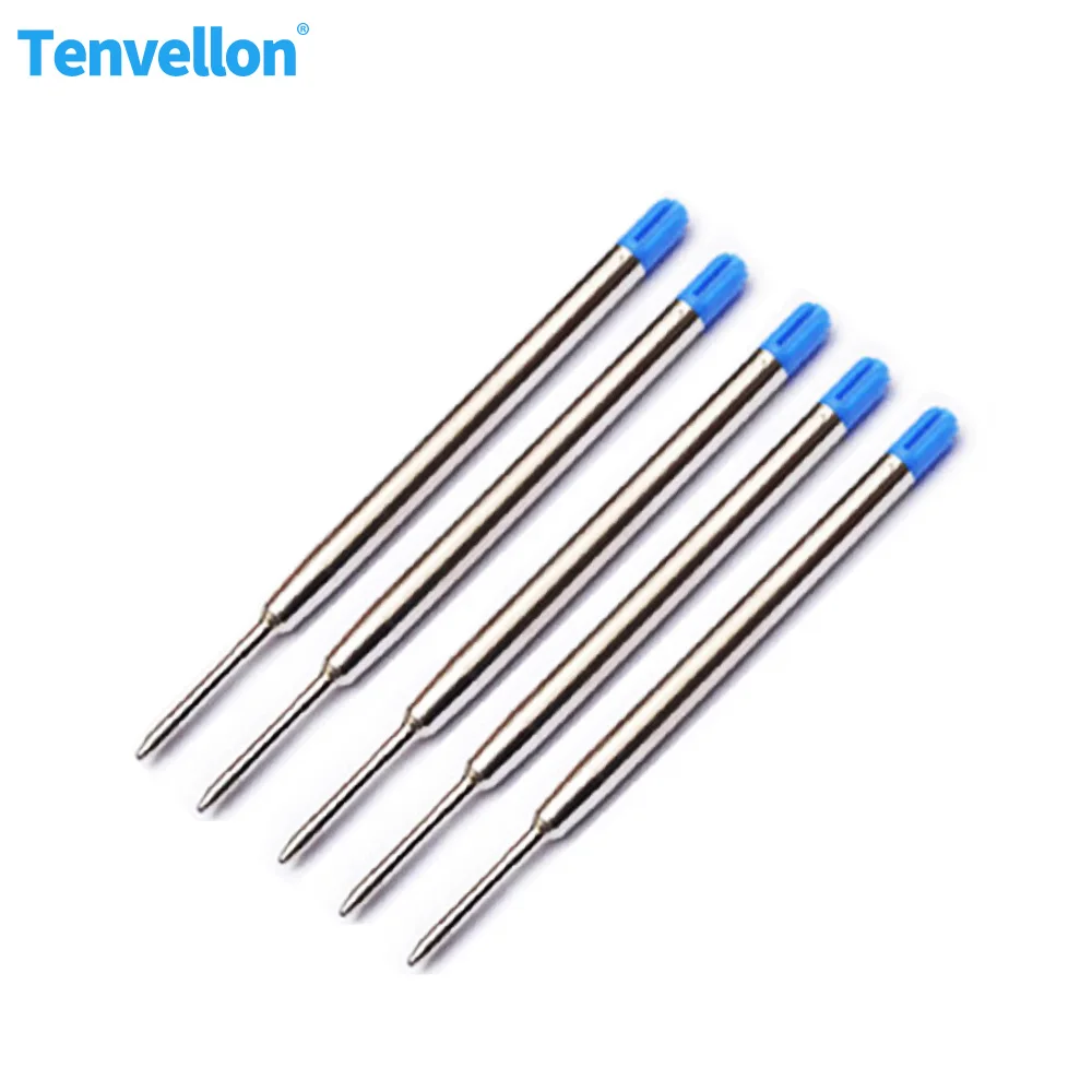 Небесно-голубой Tenvellon 5 шт., тактическая ручка, заправка, черная шариковая ручка, заправка румян, чернила, подходят для многовидов, тактическая Защитная ручка, чернильные картриджи - Цвет: Небесно-голубой