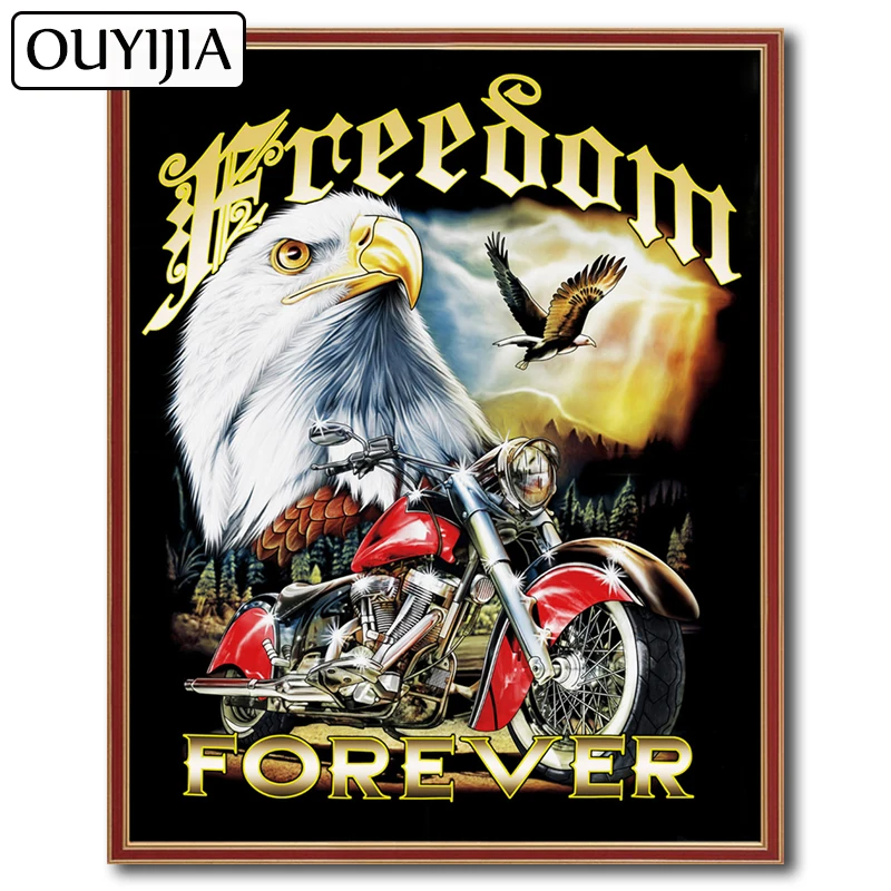 OUYIJIA Eagle Moto 5D DIY мультфильм Животные алмазная живопись Вышивка картина Стразы