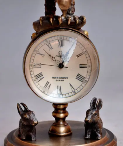 Сборная бронзовая Медная скульптура Орла механические часы настольные статуя |