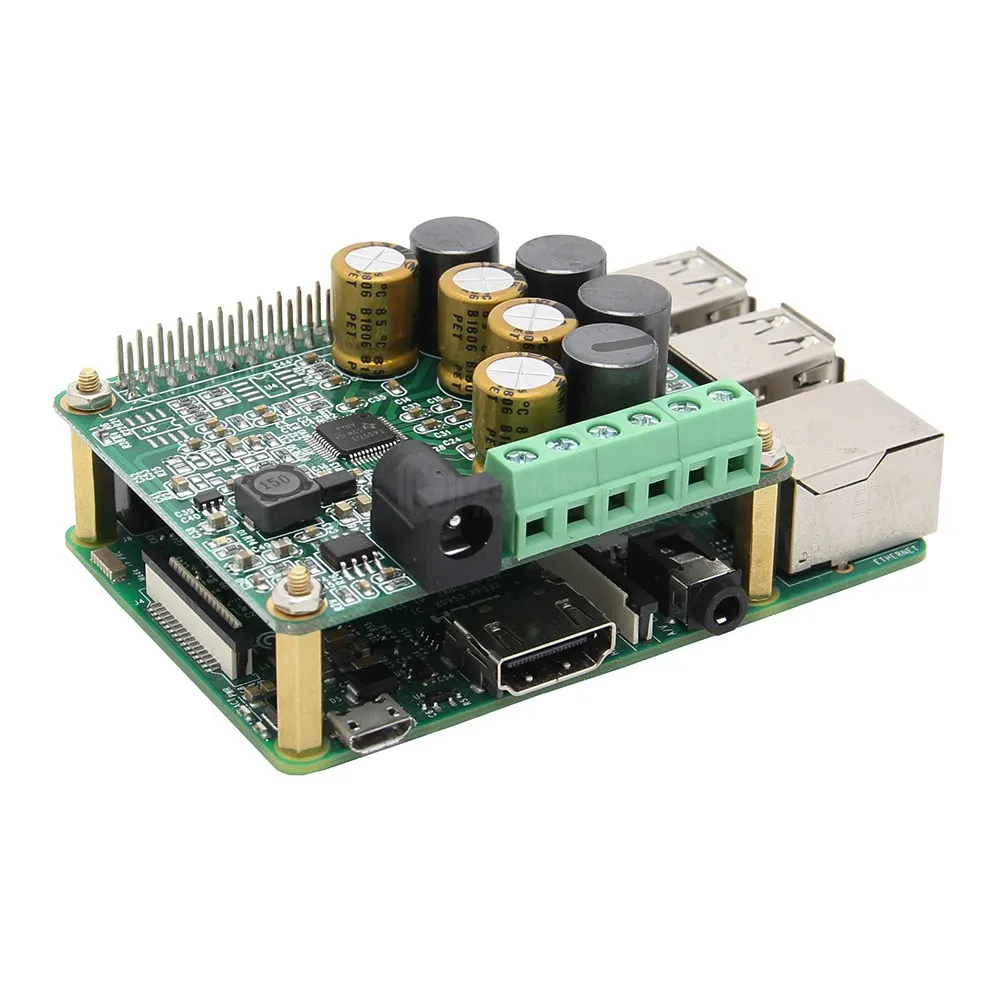 Lusya Raspberry Pi усилитель HIFI Плата расширения 25 Вт с AUX совместимый Raspberry Pi 3 Model B, 2B, B+ A4-015