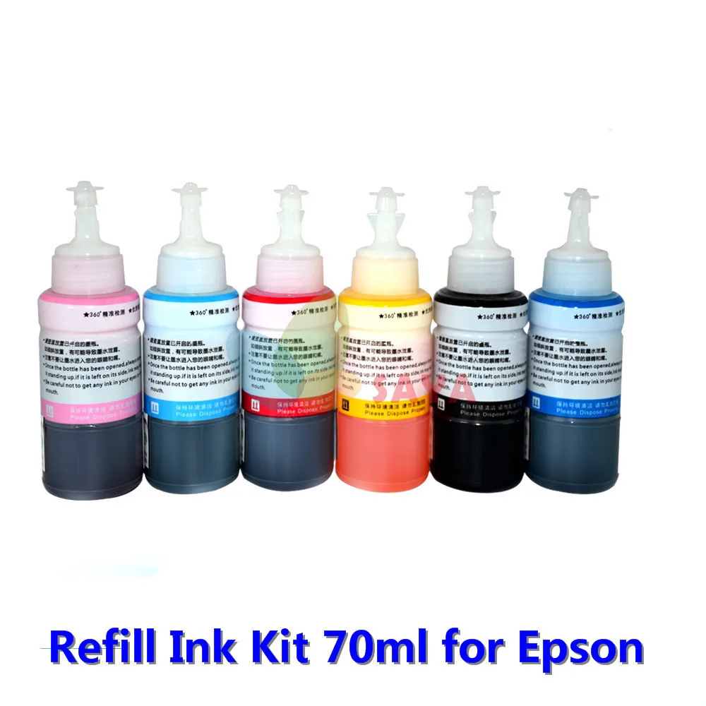 Запасной набор чернил 70 мл для Epson L800 L801 картридж для печати T6731/2/3/4/5/6