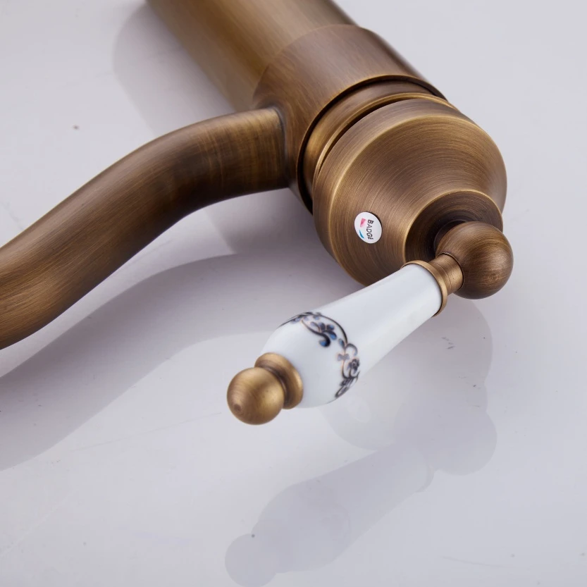 Античный керамический смеситель для ванной комнаты кран раковины винтажный в