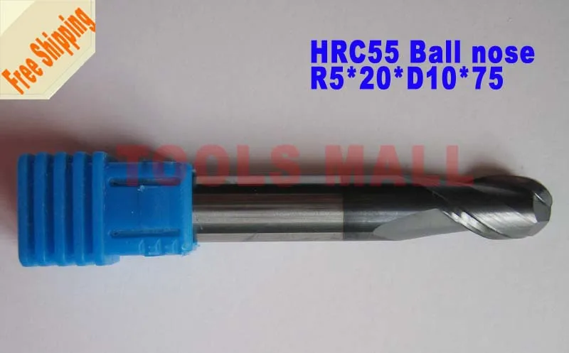 3 шт. 10 мм 2 канавки Сферический нос спиральные фрезы твердосплавные ЧПУ концевые
