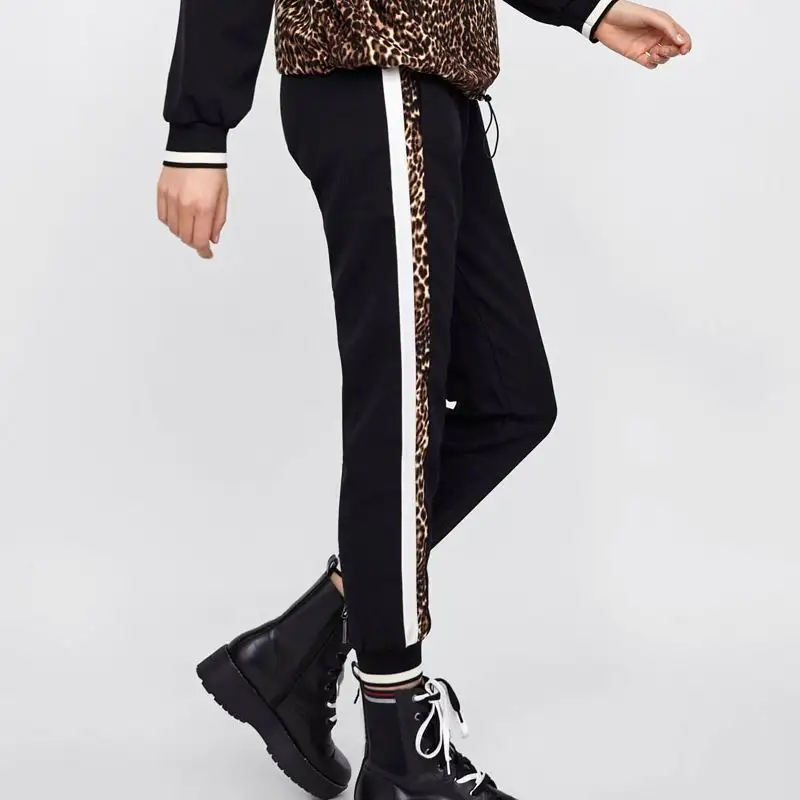Женские брюки с леопардовым принтом свитер штаны-шаровары штаны животным