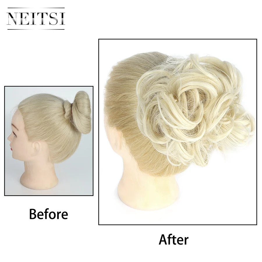Женские вьющиеся шиньоны Neitsi синтетические волосы для невесты длинные пряди