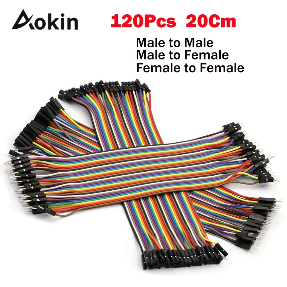 Перемычка Dupont Line 20 см штекер гнездо и кабель 40 шт. для arduino Набор творчества 120