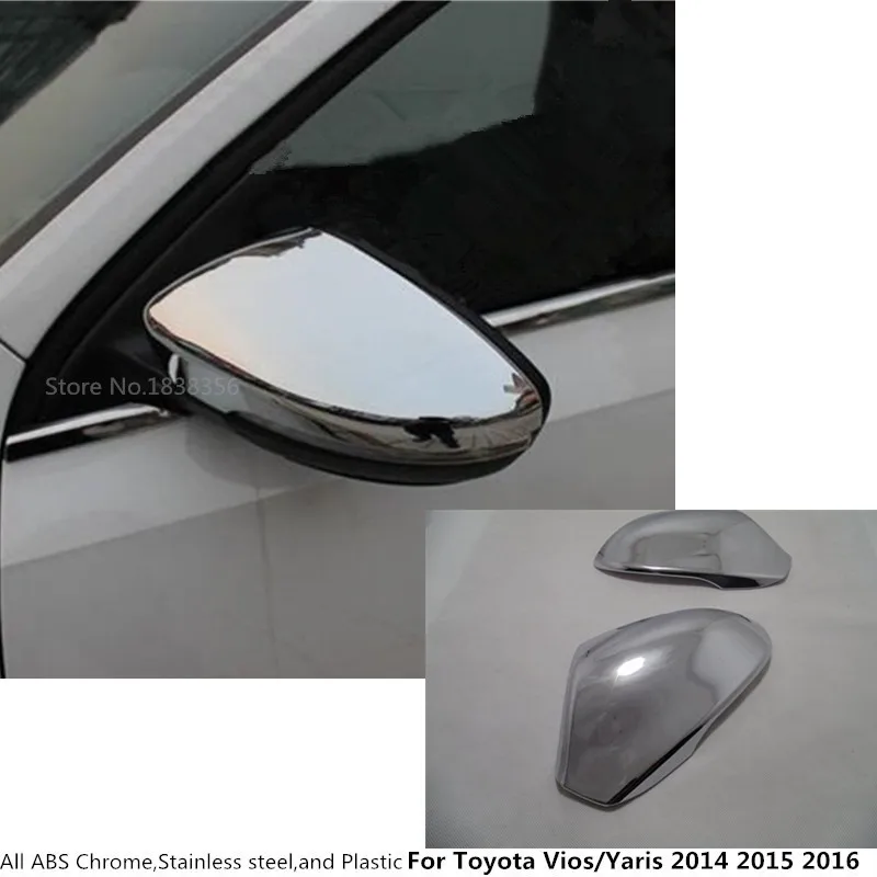2 шт. хромированные полосы для бокового зеркала заднего вида Toyota Vios/Yaris/sedan 2014 2015