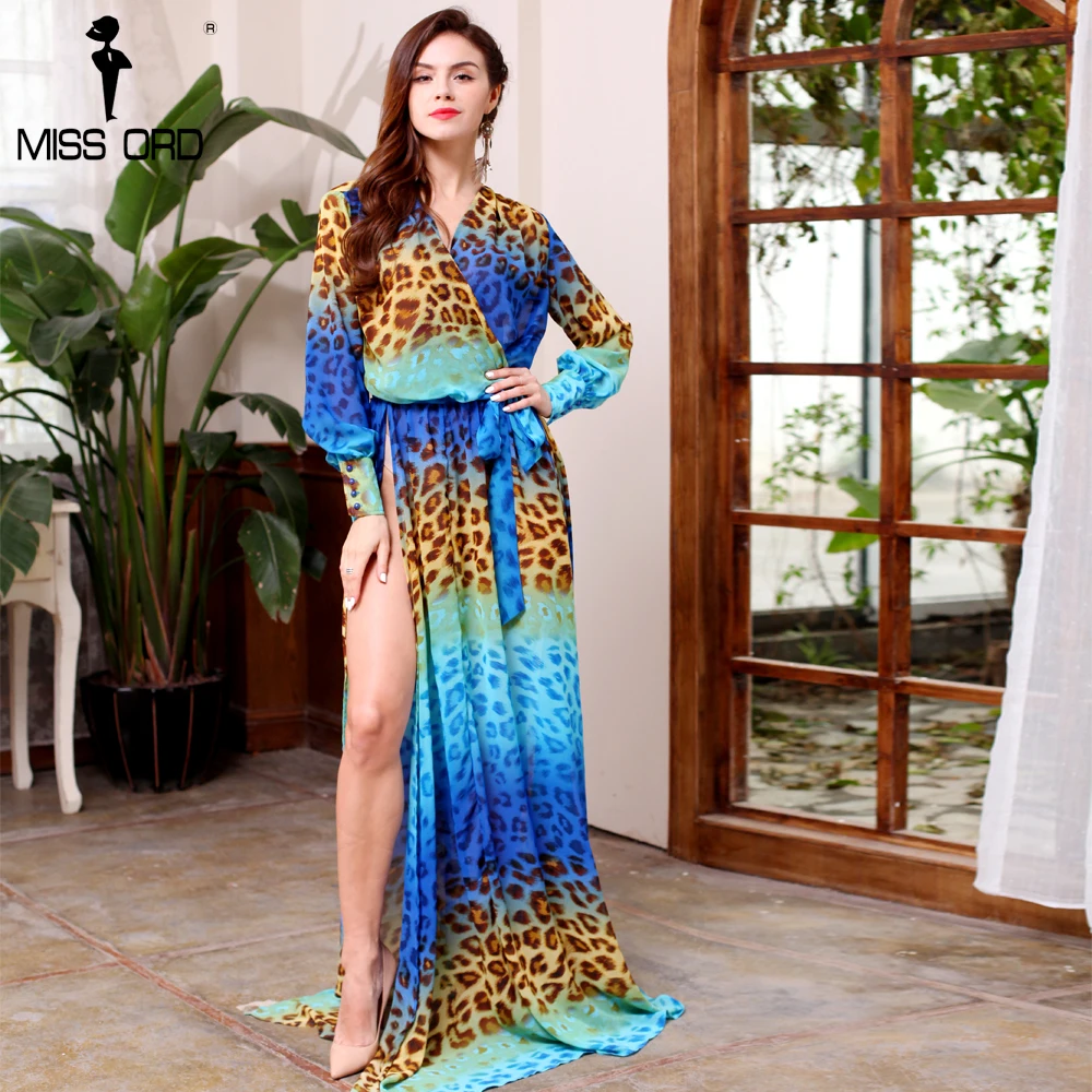 Missord 2019 сексуальное леопардовое Марлевое Макси платье в пол FT2858 1|floor length dress|floor maxi