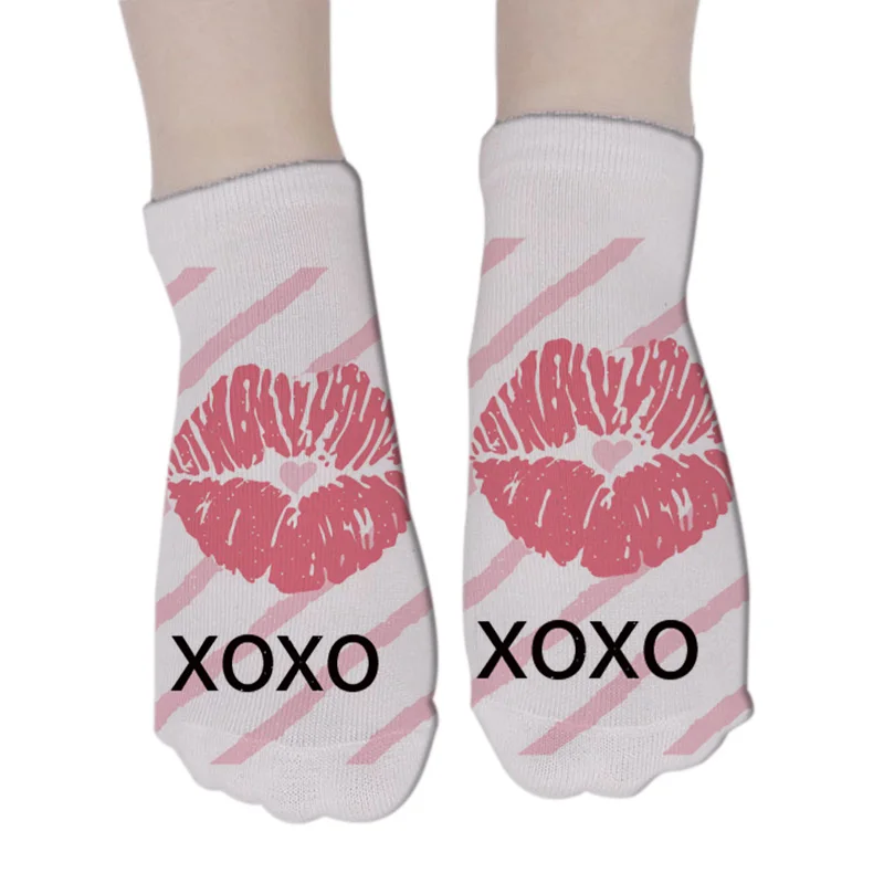 Забавные 3D носки RUBU 2019 Харадзюку женские хлопковые с принтом короткие унисекс