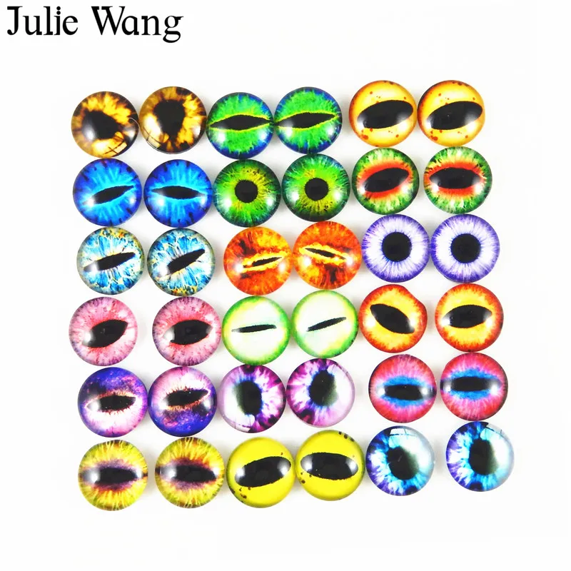 Стеклянные кабошоны Julie Wang круглые с глазами дракона ящерицы лягушки для