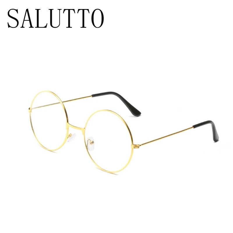 Женская винтажная оправа для очков ретро большая круглая металлическая девушек