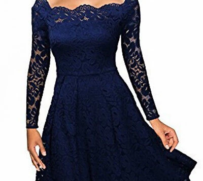 Женское вечернее платье средней длины с высокой талией и длинным рукавом для