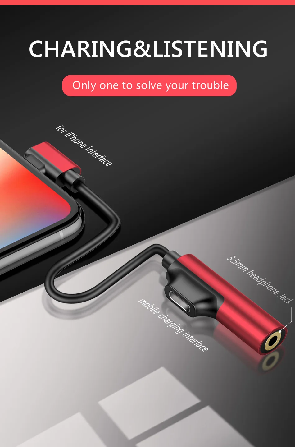 ACCEZZ для Apple 3,5 мм наушники адаптер для iphone X 8 7 Plus XS MAX XR прослушивание зарядки разъем разветвитель Aux кабель