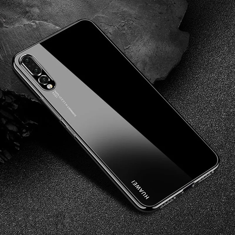 Роскошный Глянцевый позолоченный прозрачный чехол из ТПУ для Huawei P20 Lite P30 Pro