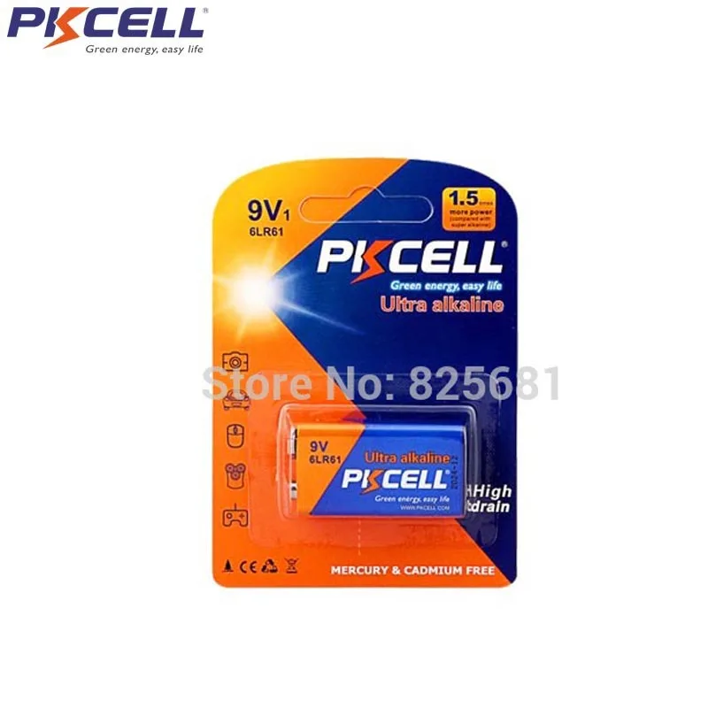 Супер щелочная батарея PKCELL 6LR61 3 карты 9 В шт. 1604a 6AM6 MN1604 522 сухие батареи для