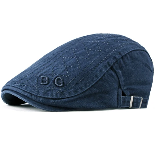 Navy Blue HT2294, хлопок, берет, кепка для мужчин и женщин, регулируемая, плюща, газетчик, плоская кепка, вышивка буквами, весна-лето, шляпа от солнца, женские, мужские береты - Цвет: Navy Blue