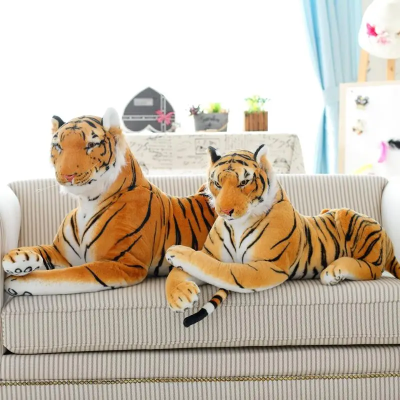 Настоящая имитация тигра плюшевый гигантский тигровый Король джунглей плюшевая