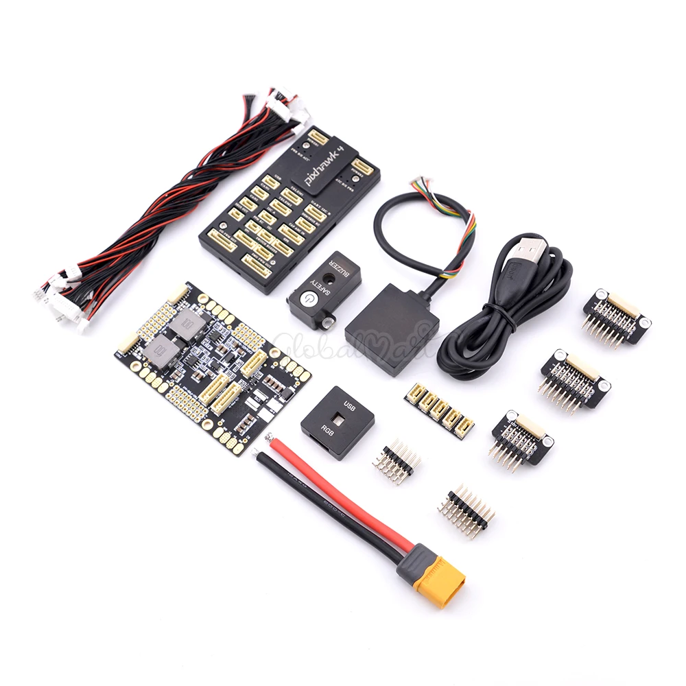 Pixhawk 4 PX4 плата управления питанием полета M8N gps RGB PPM IEC 433 МГц/915 МГц 100 мВт Телеметрия с OTG кабелем комбо комплект
