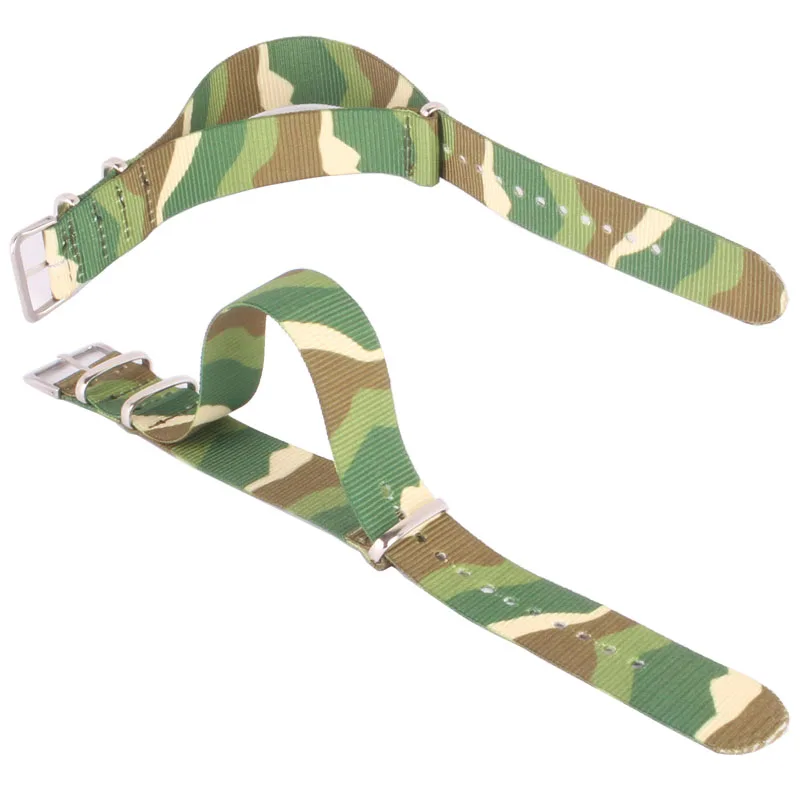 

18mm 20mm 22mm Watchbands Printed Camouflage Military Nato Fiber Woven Nylon Watch Straps Wristwatch Band Buckle watches belt
