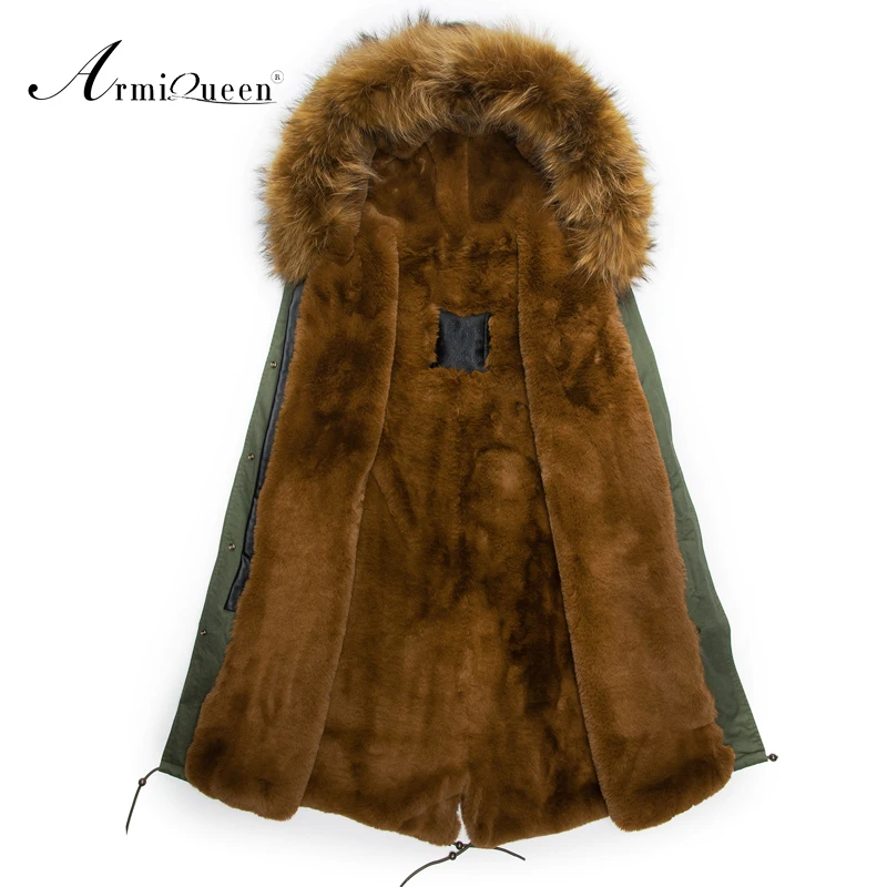 men faux rabbit fur long coat Overcoat Coat Thick Hoodie Jacket Faux Fur Zipper Outwear