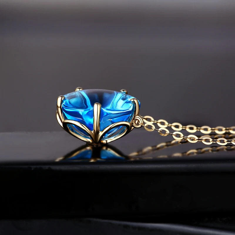 Caimao 10.43ct IF цветок Форма топаз 18kt желтое золото обручальное ожерелье кулон