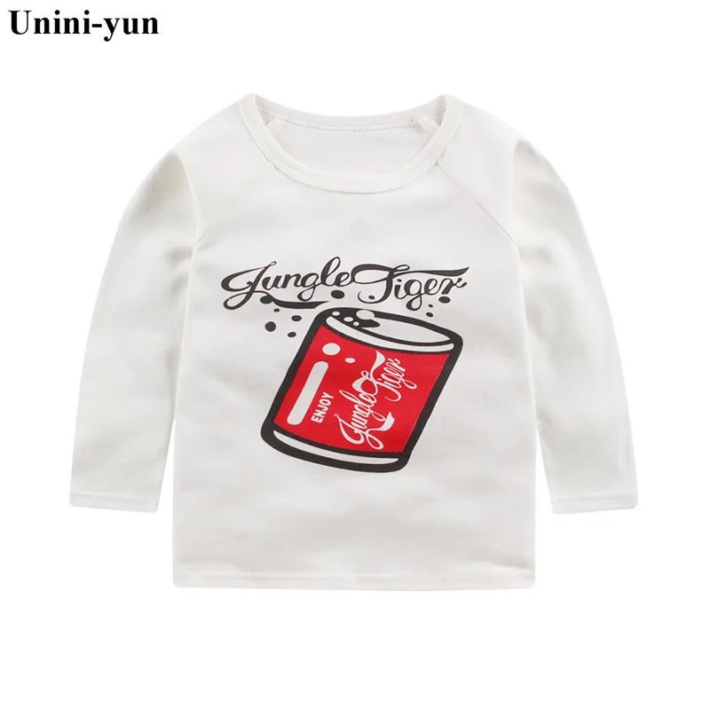 

2018 Girls T Shirt Baby Girl Clothes Kids Long Sleeve T-Shirts Cotton Camiseta T-shirt Roupas Infantis Menina White bottle print
