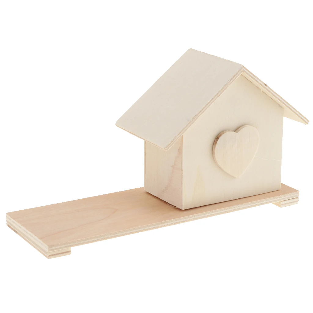 house saving box MagiDeal специальный дизайн Неокрашенный Деревянный DIY коробки для денег корзина дом ручка контейнер узор ремесло Домашняя Коллекция декоративные - Цвет: house saving box