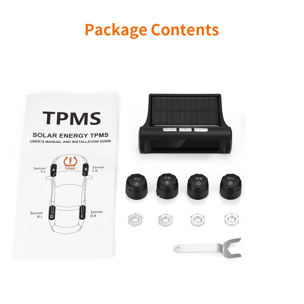 Солнечная зарядка автомобиля TPMS система контроля давления в шинах HD цифровой ЖК