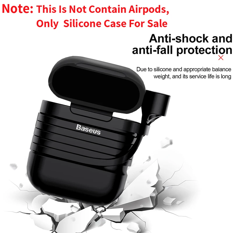 Baseus силиконовый чехол для Airpods, защитный чехол для Apple Airpods, чехол для зарядки с ремешком против потери, для Airpod Air pods