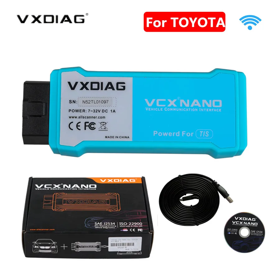 VXDIAG VCX NANO wifi версия для TOYOTA TIS Techstream V14 Совместимость с SAE J2534 Поддержка до года