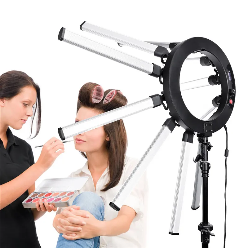 fosoto TL-1800 Photographic Lighting Dimmable 3200-5600K 12 Tubes 672 Leds Camera Photo Studio Phone Photography ring light Lamp