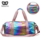 Лазерные красочные дорожные сумки для фитнеса, женская сумка для спортзала, женская сумка для переноски багажа, легкая сумка-тоут, водонепроницаемая сумка для тренировок, XA767WB
