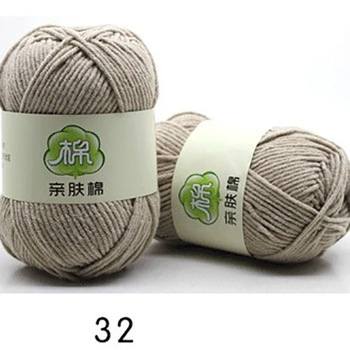 Worsted 5# слойные молоко хлопок детские вязаные средней толстой нитью смешанная пряжа для рук вязанное с узором крючком 50 г/мяч QW067 - Цвет: 32