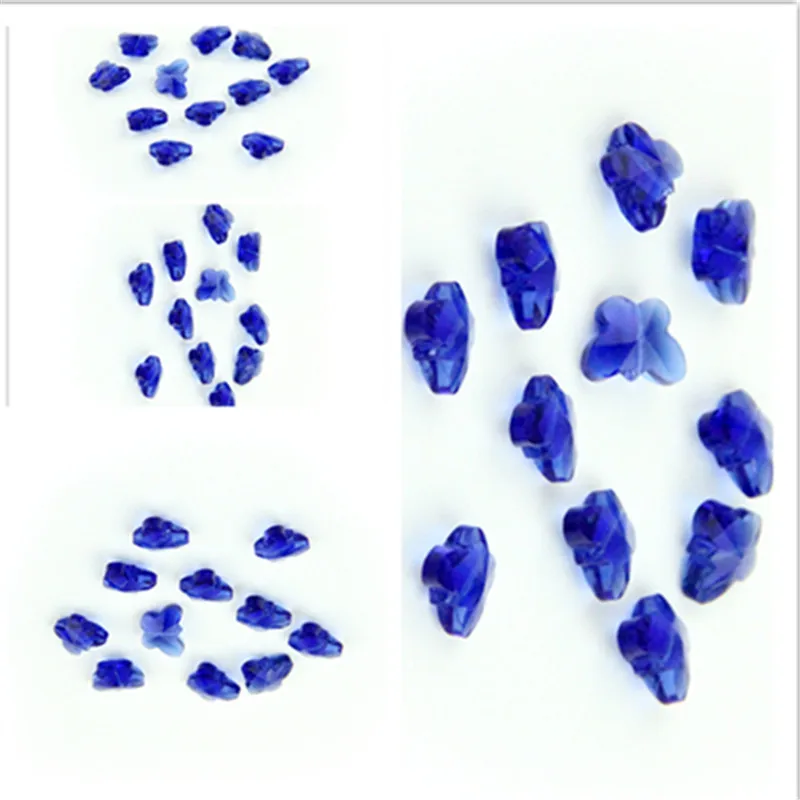 

Beauty Style 2000pcs 14mm Dark Blue Crystal Butterfly Glass Beads One Hole Diy Christmas Tree Beads Door Curtain Pendant Beads