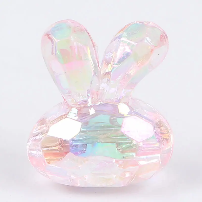 KA0006-R-Pink DIY ювелирные изделия Прозрачный Красочный медведь бант бусины голова кролика домашние дети девочка волосы веревка аксессуар мода роскошный корейский - Цвет: KA0006-R-Pink