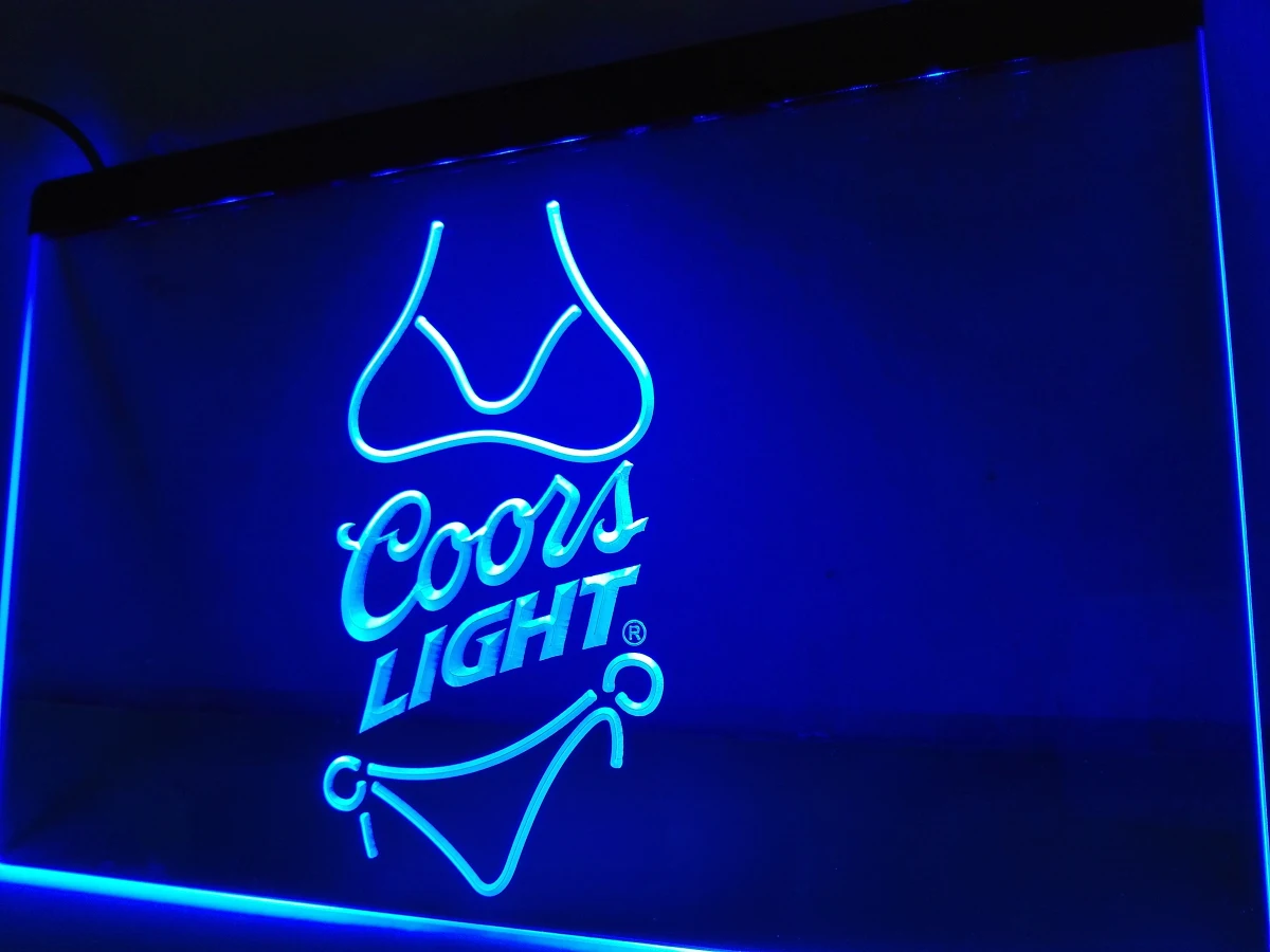 

LE119- Coors Light Beer Bikini Bar Pub LED Neon Light Sign home decor crafts