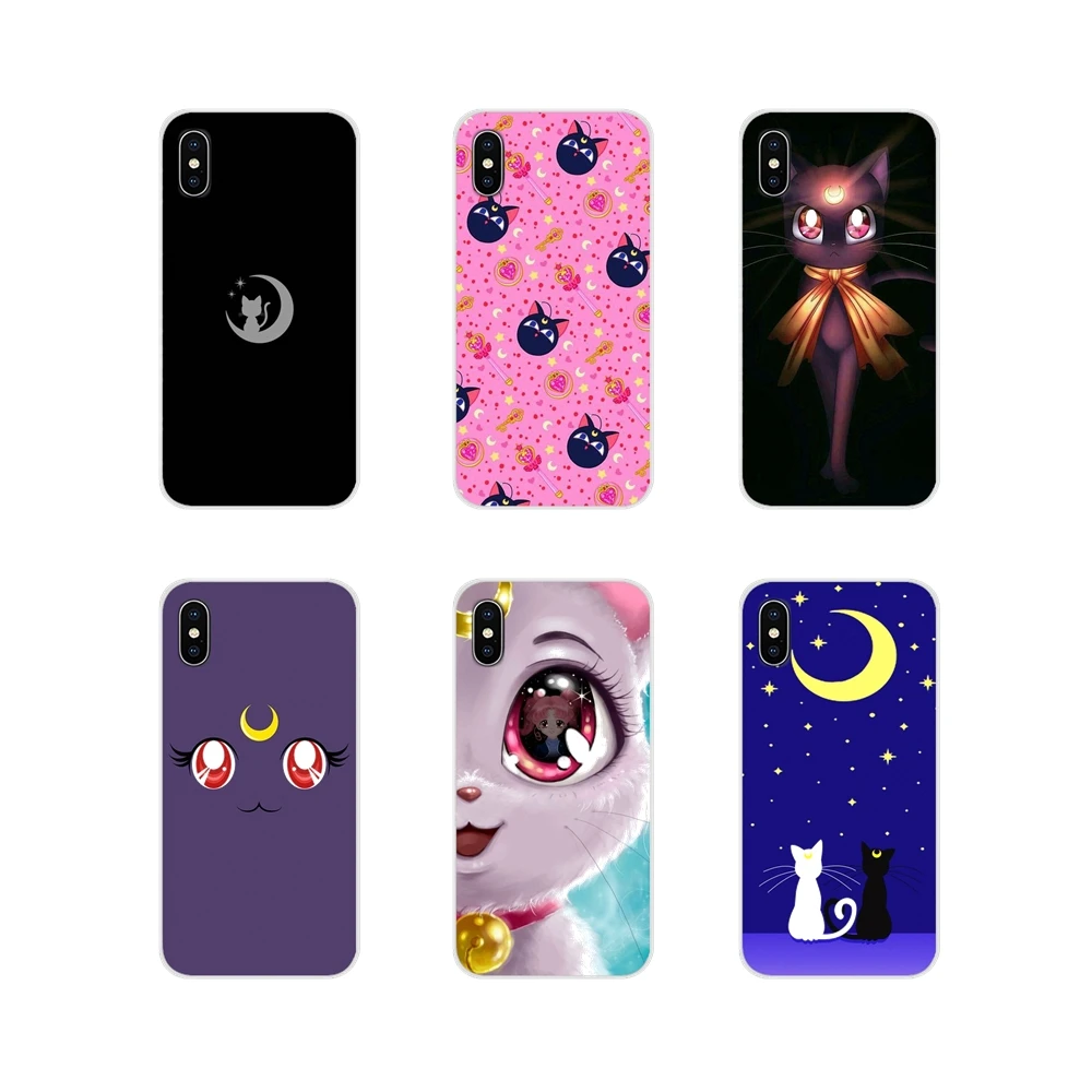 Чехлы для мобильных телефонов Huawei Mate Honor 4C 5C 5X 6X 7 7A 7C 8 9 10 8C 8X 20 Lite Pro Plus Cute sailor moon lune cat