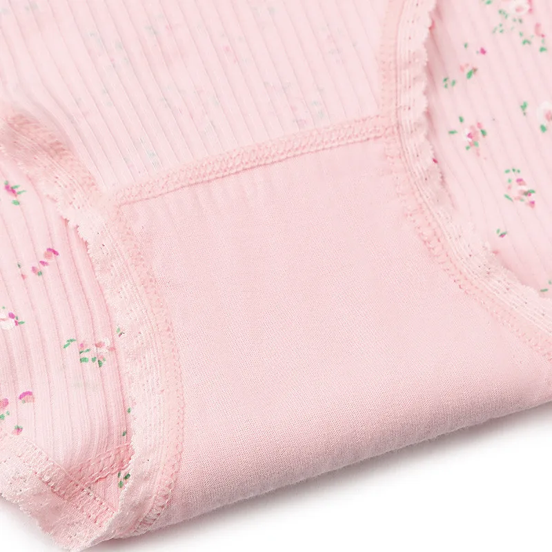 AWAYTR High Waist Women Floral Panties Lace Flower Print Briefs Cute Comfortable Lingerie Ropa Interior Femenina Sexy Hot | Женская