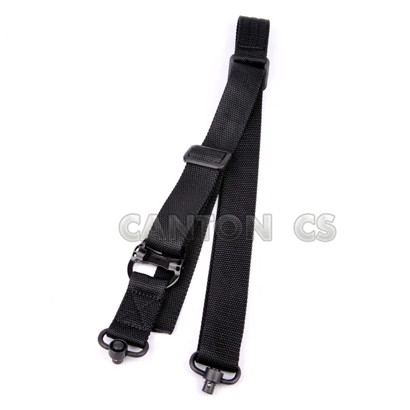 Tactical2 точка Мульти Миссия 1,2" Быстрый Отсоединяемый QD Вертлюг винтовка Слинг Быстрый выпуск 2 точки винтовка Слинг - Цвет: Black