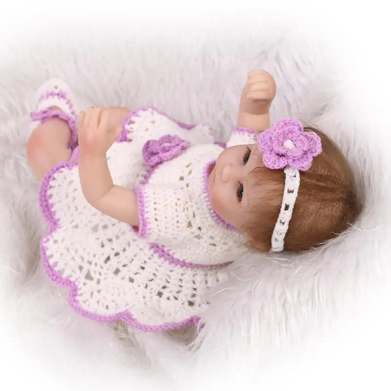 Кукла reborn для девочек bebes мягкая силиконовая кукла 3/4 с синими глазами