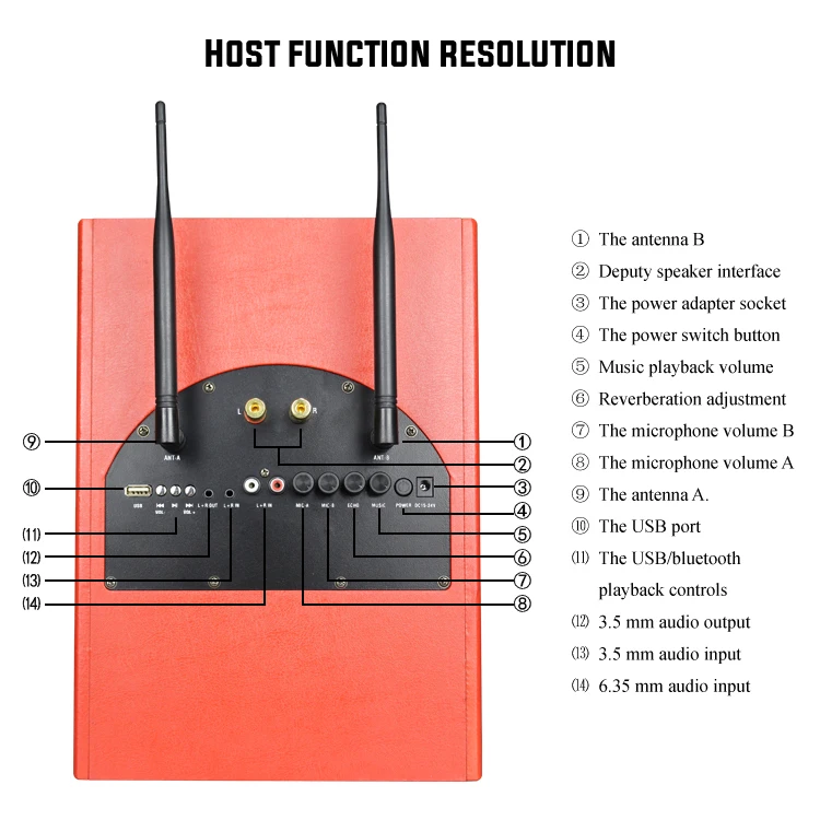 Портативный UHF Bluetooth беспроводной микрофон B9 встроенный усилитель мощности