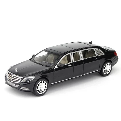 black 1/24 Maybach S600 металлическая модель автомобиля литая под давлением сплав высокая имитация, модели автомобилей 6 дверей можно открыть инерционные игрушки для детей Difts - Цвет: black
