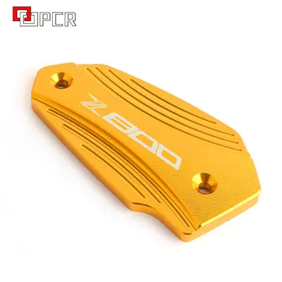 Motorcycle CNC Front& Rear brake Fluid Cylinder Master Reservoir Cover Cap Black For KAWASAKI Z800 z 800 2013 - Цвет: front gold